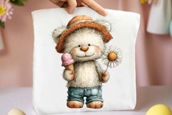 Whimsical Summer Teddy Bear Clipart Product Image 2