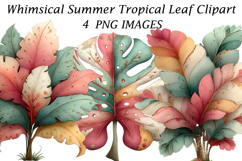 Whimsical Summer Tropical Leaf Clipart Product Image 1