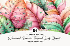 Whimsical Summer Tropical Leaf Clipart Product Image 1