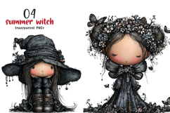 Whimsical Summer Witch Clipart Product Image 1