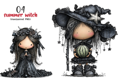 Whimsical Summer Witch Clipart Product Image 1