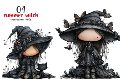 Whimsical Summer Witch Clipart Product Image 1