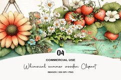 Whimsical summer wooden Clipart Product Image 1