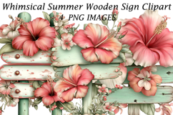 Whimsical Summer Wooden Sign Clipart Product Image 1