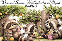 Whimsical Summer Woodland Animal Clipart Product Image 1