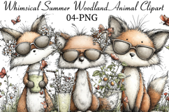 Whimsical Summer Woodland Animal Clipart Product Image 1