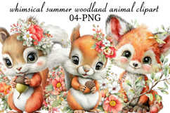 whimsical summer woodland animal clipart Product Image 1