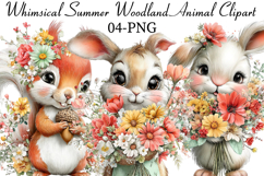 Whimsical Summer Woodland Animal Clipart Product Image 1