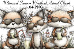 Whimsical Summer Woodland Animal Clipart Product Image 1