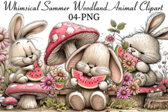 Whimsical Summer Woodland Animal Clipart Product Image 1