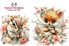 Whimsical Summer Woodland Animals PNG Product Image 1