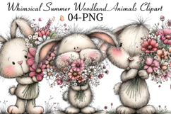Whimsical Summer Woodland Animals Clipart Product Image 1