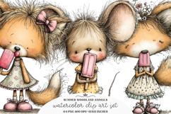 Whimsical summer woodland animals clipart - summer woodland Product Image 1