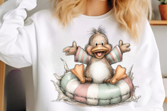 Whimsical Summer Yellow Ducks Clipart Product Image 3