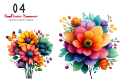 Whimsical Sunflower Summer Clipart Product Image 1