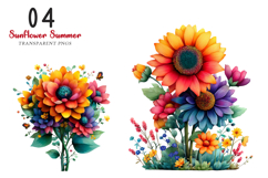 Whimsical Sunflower Summer Clipart Product Image 1