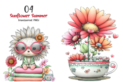 Whimsical Sunflower Summer Clipart Product Image 1