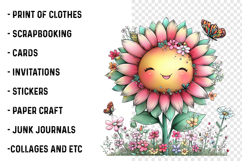 Whimsical Sunflower Summer Clipart Product Image 2