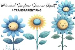 Whimsical Sunflower Summer Clipart Product Image 1