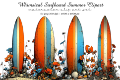 Whimsical Surfboard Summer Clipart Product Image 1