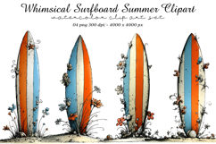 Whimsical Surfboard Summer Clipart Product Image 1