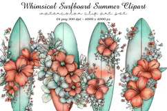 Whimsical Surfboard Summer Clipart Product Image 1