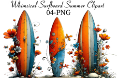 Whimsical Surfboard Summer Clipart Product Image 1
