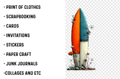 Whimsical Surfboard Summer Clipart Product Image 2