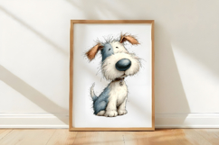 Whimsical Surfing Dog Watercolor Clipart Product Image 3