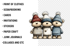 Whimsical Teddy Bear Christmas Clipart Product Image 2