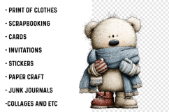 Whimsical Teddy Bear Christmas Clipart Product Image 2