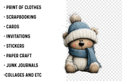 Whimsical Teddy Bear Christmas Clipart Product Image 2
