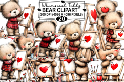 Whimsical Teddy Bear Clipart Watercolor png Product Image 1