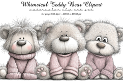 Whimsical Teddy Bear Clipart Product Image 1
