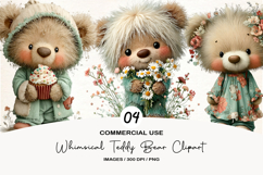 Whimsical Teddy Bear Clipart Product Image 1