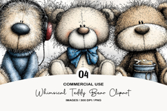 Whimsical Teddy Bear Clipart Sublimation Product Image 1