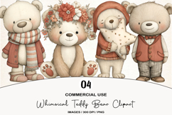 Whimsical Teddy Bear Clipart Product Image 1