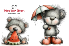 Whimsical Teddy Bear Clipart Png Product Image 1