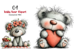 Whimsical Teddy Bear Clipart Png Product Image 1