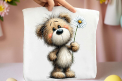 Whimsical Teddy Bear Daisy Clipart Product Image 2