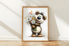 Whimsical Teddy Bear Daisy Clipart Product Image 3