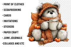 Whimsical teddy bear fall clipart Product Image 2