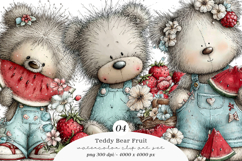 Whimsical Teddy Bear Fruit Clipart Product Image 1