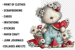 Whimsical Teddy Bear Fruit Clipart Product Image 2