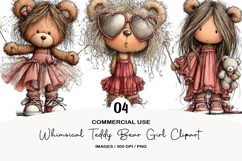 Whimsical Teddy Bear Girl Clipart Product Image 1
