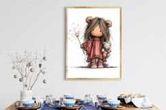Whimsical Teddy Bear Girl Clipart Product Image 3