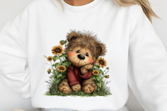 Whimsical Teddy Bear Nursery Sunflower Clipart Product Image 2