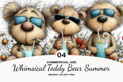 Whimsical Teddy Bear Summer Clipart Product Image 1