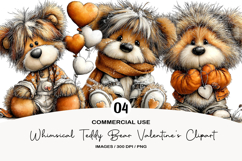 Whimsical Teddy Bear Valentine's Clipart Product Image 1