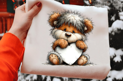 Whimsical Teddy Bear Valentine's Clipart Product Image 2